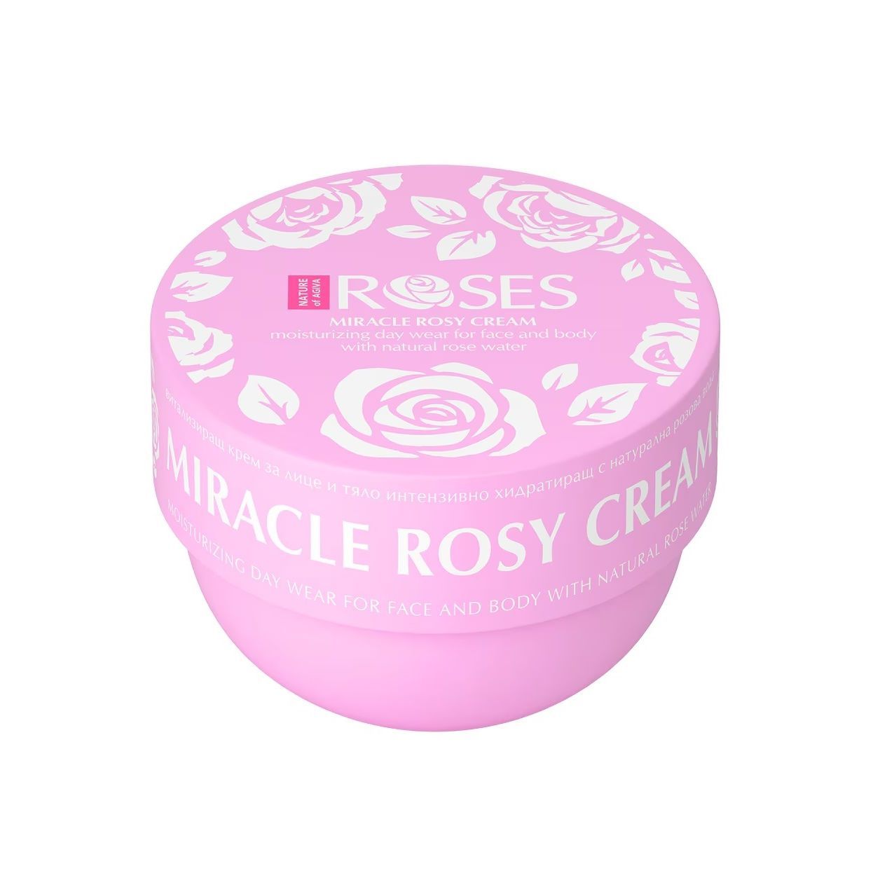 Nature of Agiva Miracle Rosy Витализиращ крем за лице и тяло с розова вода и пантенол х75 мл