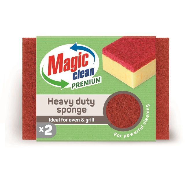 Magic Clean Premium Кухненска гъба за почистване на силно замърсени повърхности x2 броя