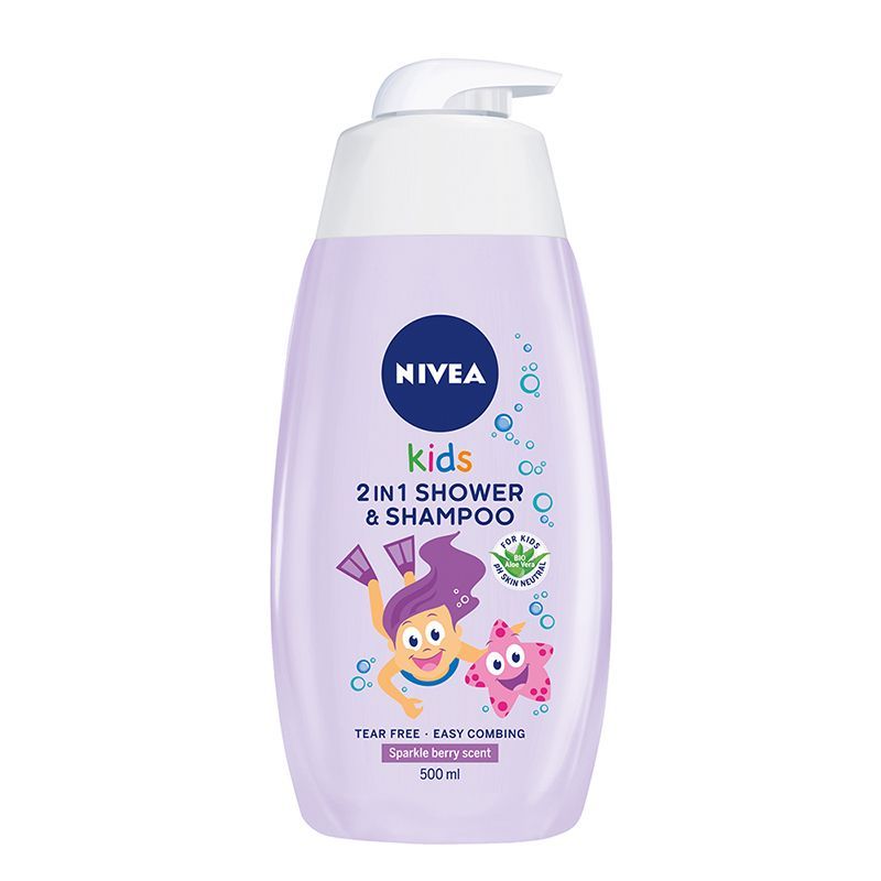 Nivea Kids Шампоан за коса и тяло с аромат на боровинка x500 мл