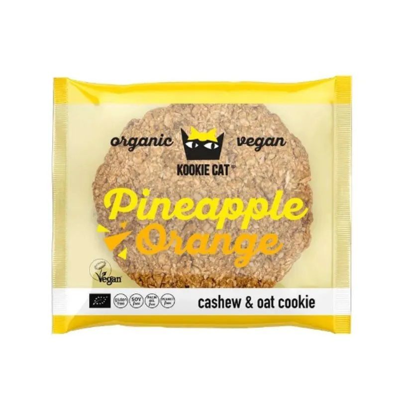 Kookie Cat Pineapple Orange Био веган курабийка с ананас и портокал x50 грама