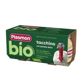Plasmon Bio Пюре от пуешко месо и сладък картоф за деца от 6-ия месец 2x80 грама