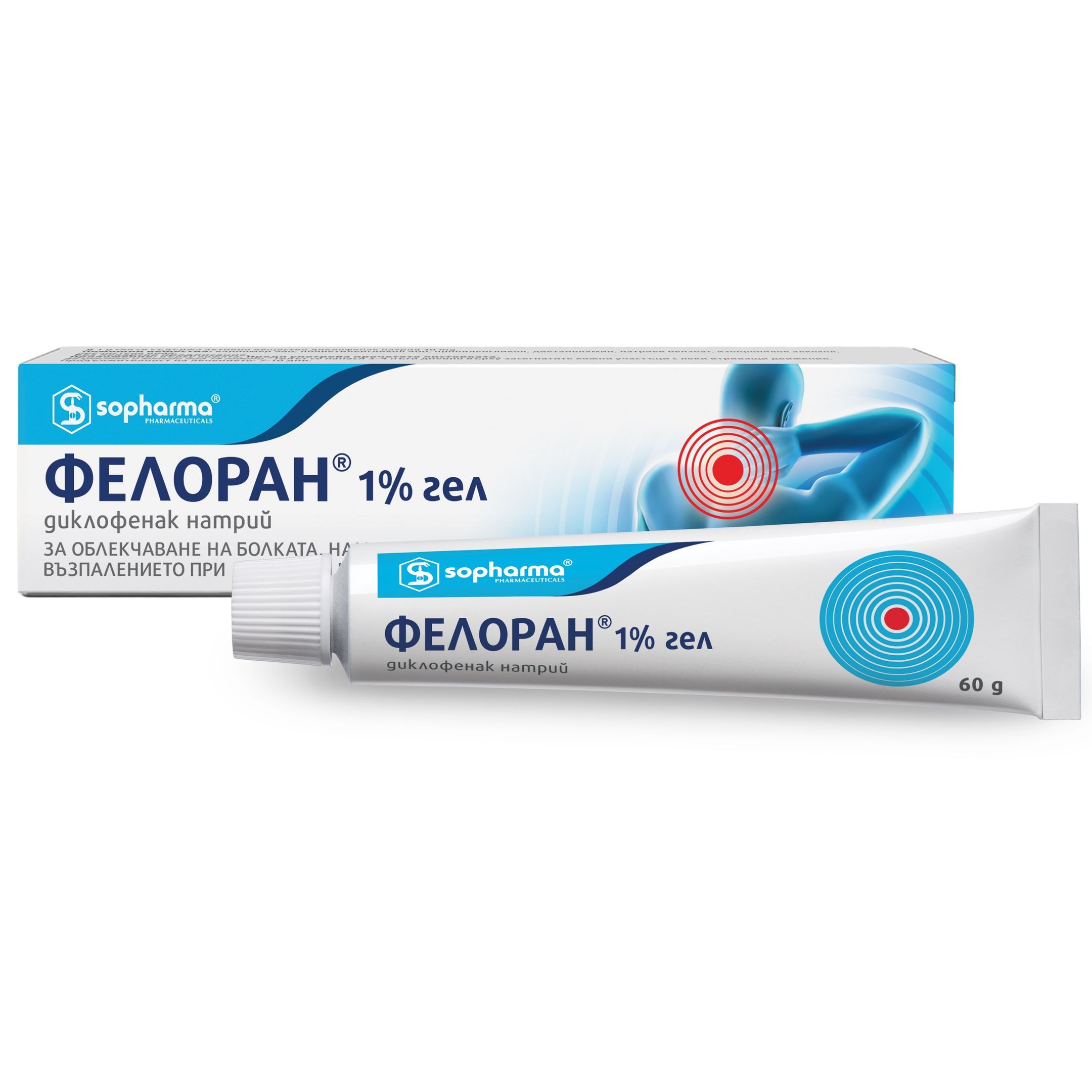 Фелоран 1% Гел при болка и възпаление в сухожилията х60 грама Sopharma