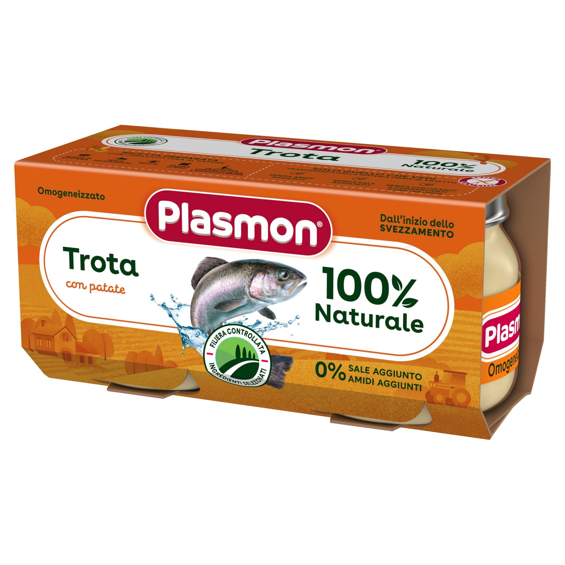 Plasmon Рибно меню пъстърва със зеленчуци за деца от 6-тия месец 2х80 грама