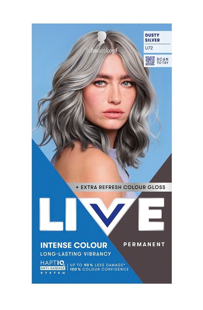 Live Intense Colour Трайна крем боя за коса с метален оттенък, U72 Dusty Silver