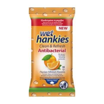 Wet Hankies Антибактериални мокри кърпички с аромат на портокал х15 броя
