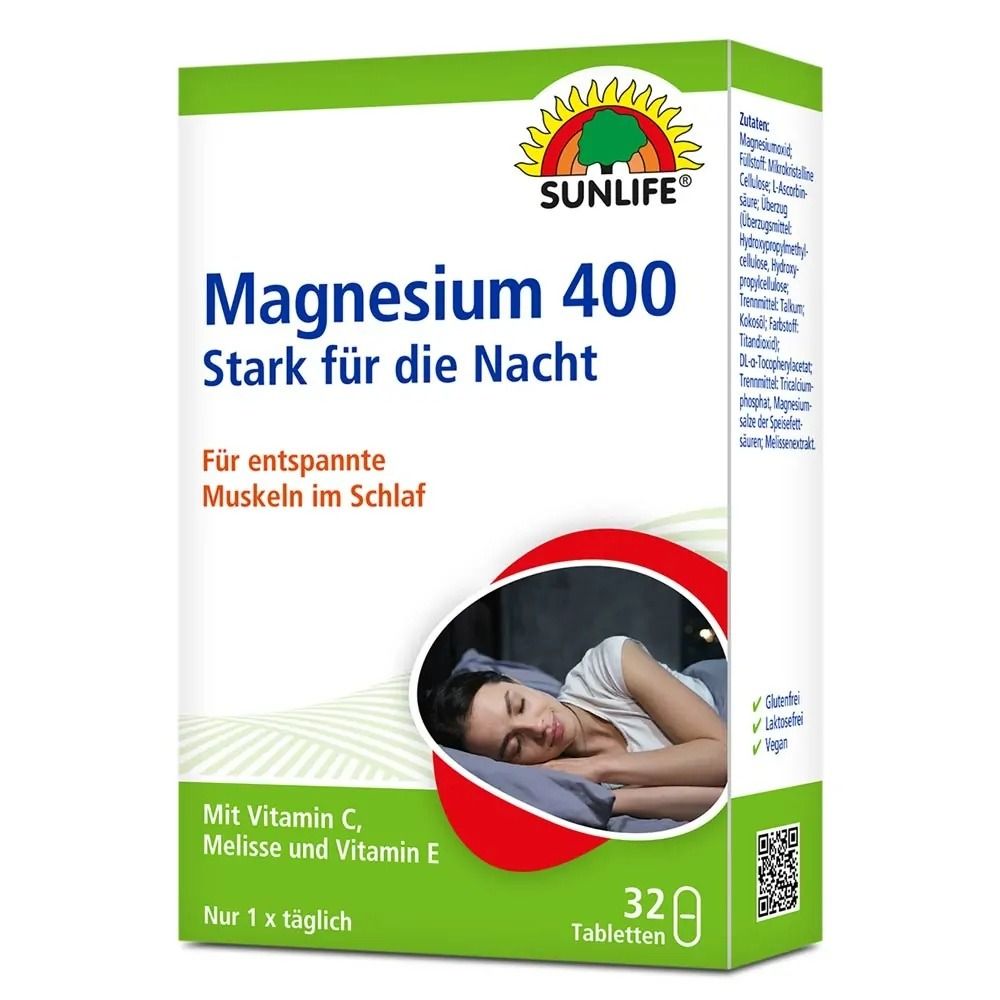 Магнезий 400 mg с маточина и витамини C и Е х32 таблетки Sunlife