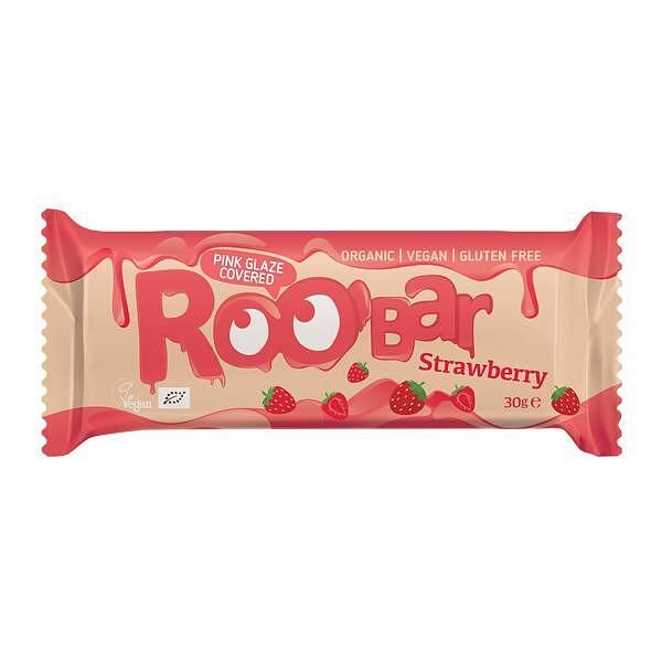 Roobar Pink Chocolate Strawberry Био ягодов бар, покрит с розов шоколад x30 грама