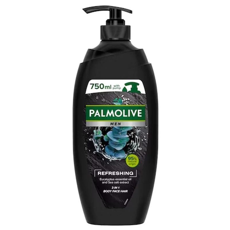 Palmolive Men Refreshing Душ гел и шампоан за мъже с морски минерали и евкалипт х750 мл