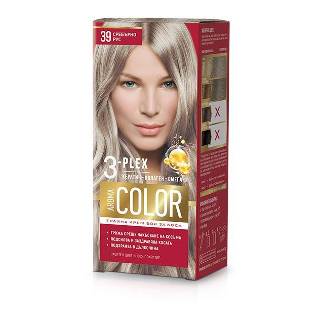 Aroma Color Дълготрайна крем-боя за коса, 39 Сребърно рус
