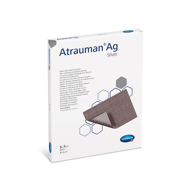 Hartmann Atrauman Ag Тюлена мазева превръзка със сребро 5x5 см x3 броя