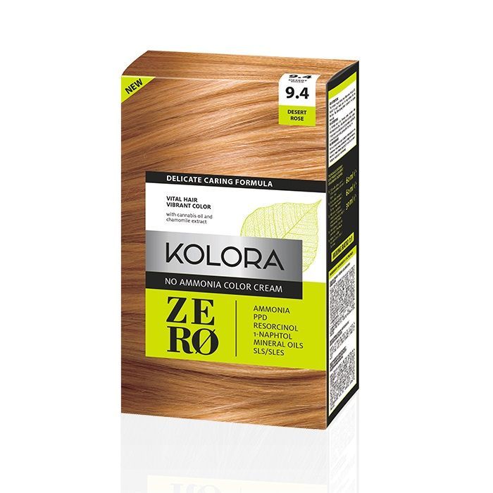 Kolora Zero Безамонячна полутрайна крем-боя за коса 9.4 Пустинна роза