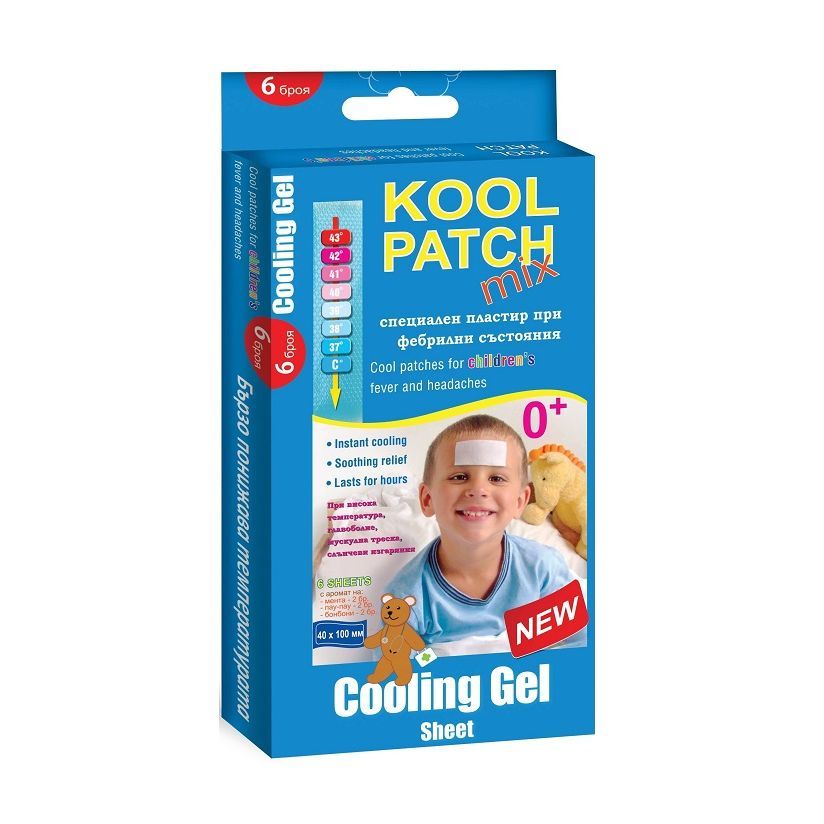 Kool Patch Микс Лепенка с гел за намаляване на телесната температура, за деца х6 броя Abopharma