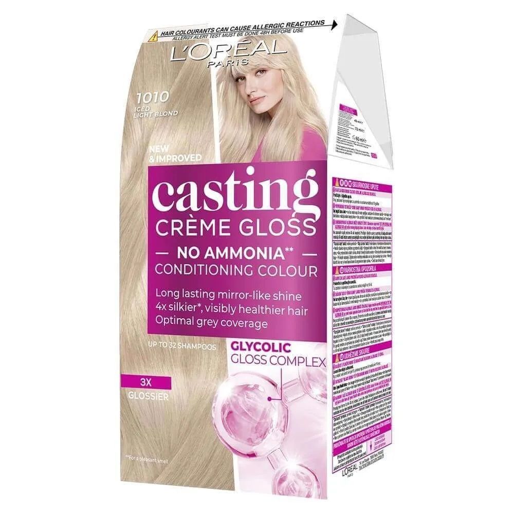 Loreal Paris Casting Creme Gloss Безамонячна боя за коса x120 мл, 1010 Light Iced Blonde