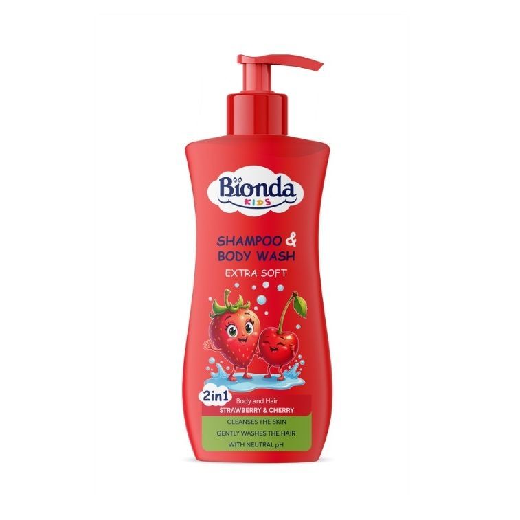 Bionda Kids Шампоан и дуя-гел за деца с аромат на ягода и череша x500 мл