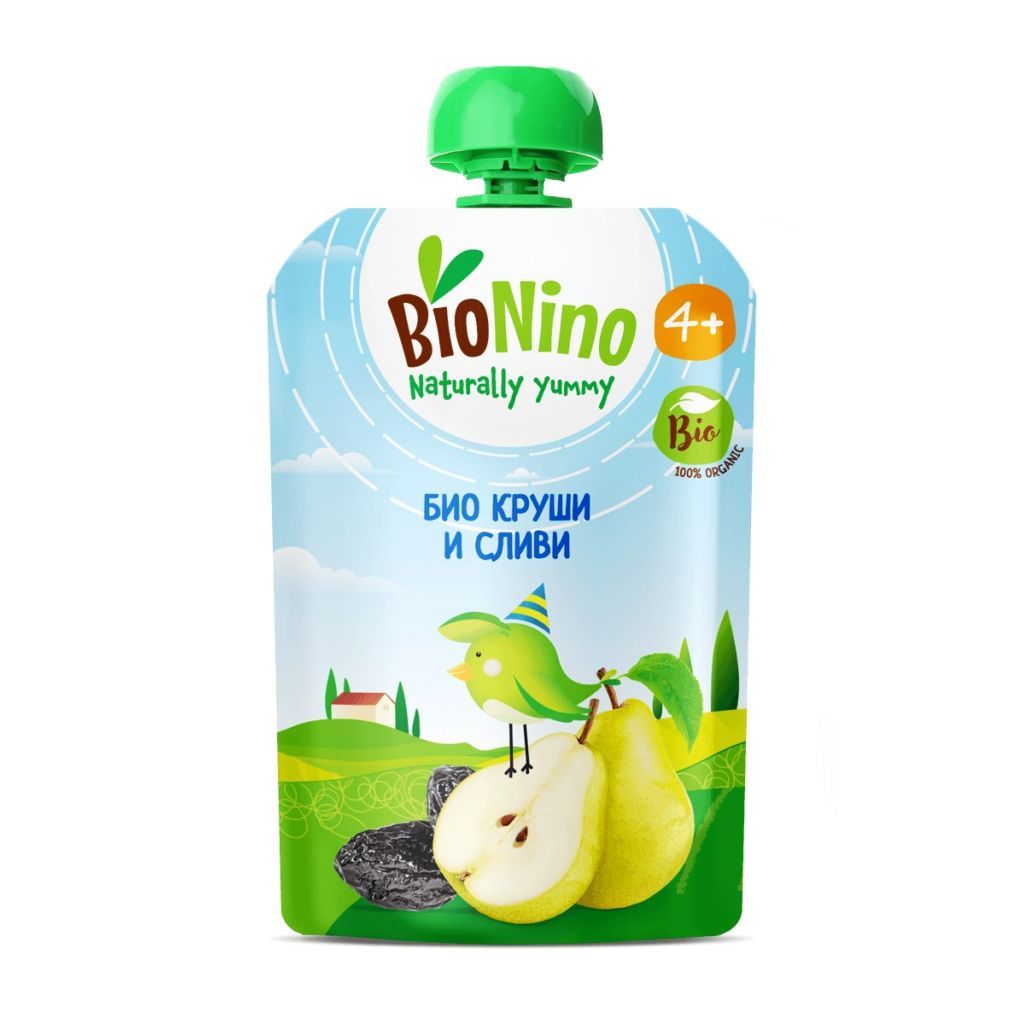 Bionino Био плодова закуска с круша и слива 4м+ х90 г