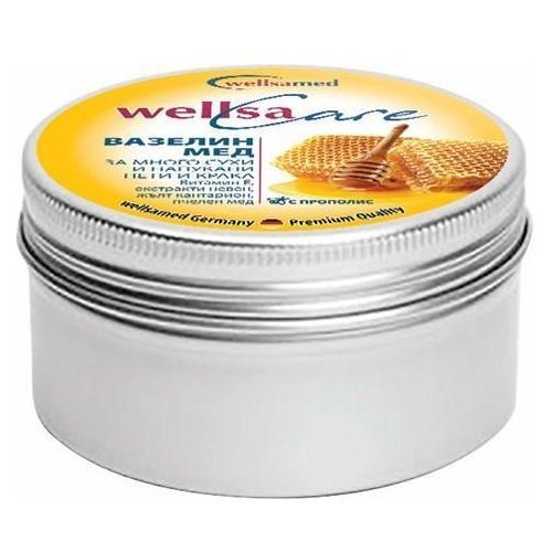 Wellsamed Крем вазелин с мед Wellsacare за много сухи и напукани пети и крака x50 мл