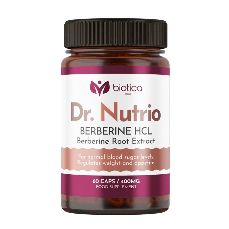 Dr. Nutrio Берберин HCL за нормални кръвна захар и холестерол х60 капсули Biotica