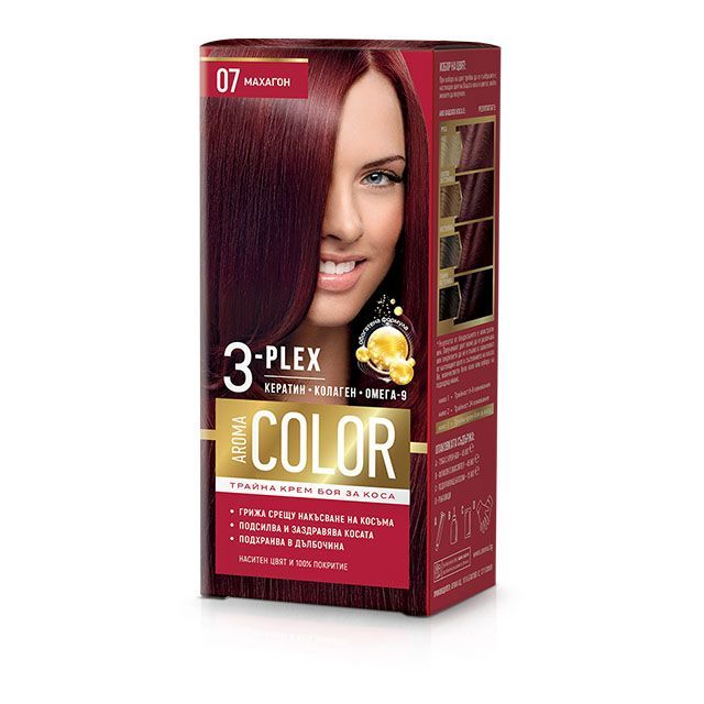 Aroma Color Дълготрайна крем-боя за коса, 07 Махагон