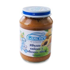 Ganchev Десерт ябълки и кайсии с овесени ядки за бебета и деца от 6 месечна възраст х190 грама