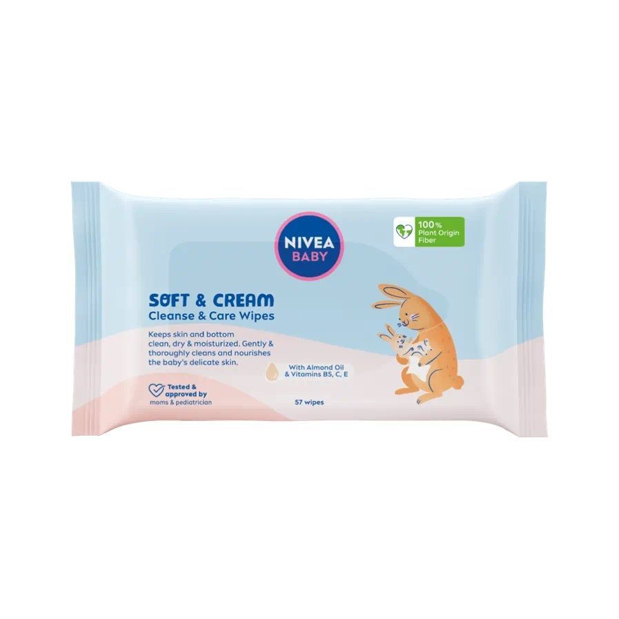 Nivea Baby Soft & Cream Почистващи мокри кърпички x57 броя