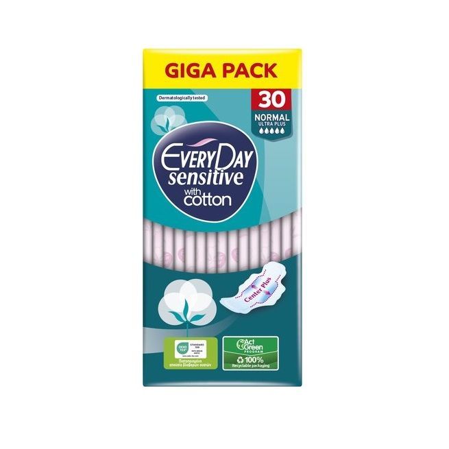Everyday Sensitive with Cotton Normal Ultra Plus Дамски превръзки х30 броя