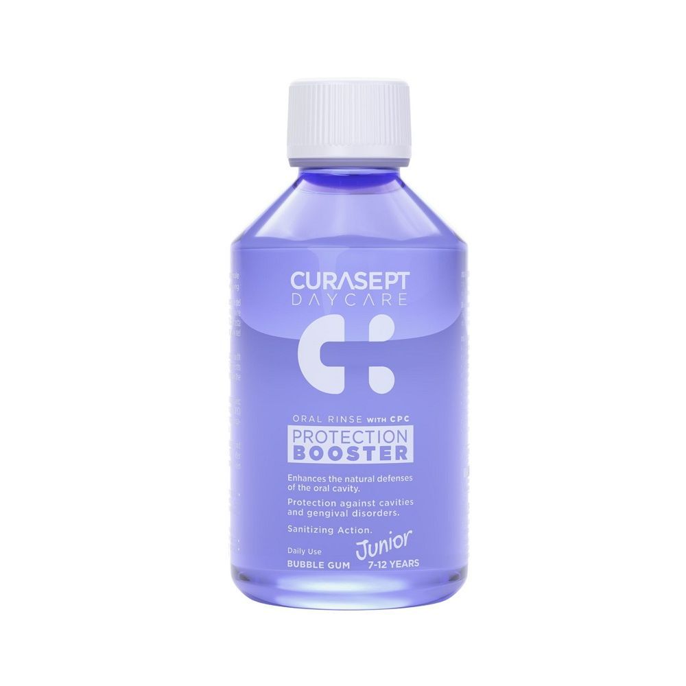 Curasept Booster Junior вода за уста за деца от 7 до 12 години с вкус на дъвка х250 мл