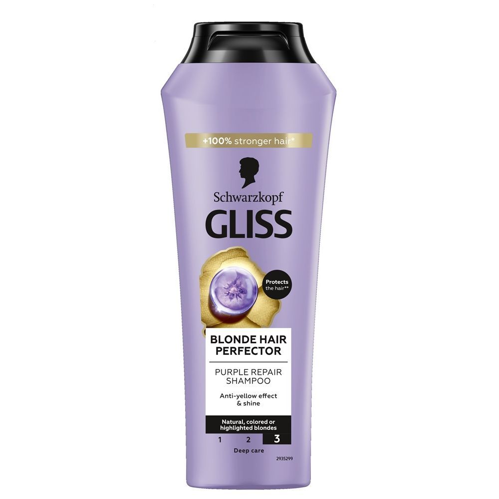 Gliss Blonde Perfector Възстановяващ шампоан за естествени, изсветлени или боядисани руси коси x250 мл
