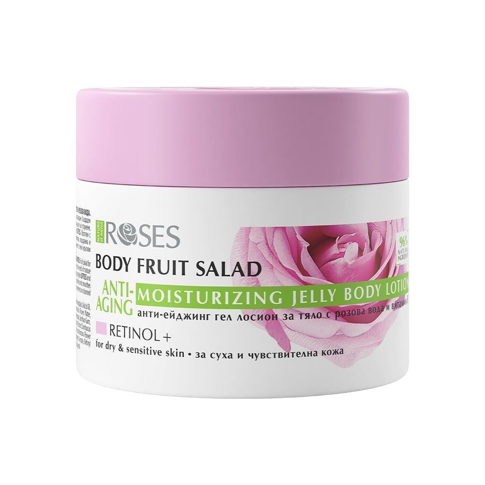 Nature of Agiva Body Fruit Salad Анти-ейдж гел лосион за тяло за суха и чувствителна кожа с розова вода x200 мл