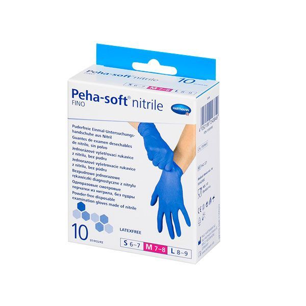 Peha Soft Nitrile Fino Еднократни ръкавици от нитрил без талк и латекс размер М х10 броя