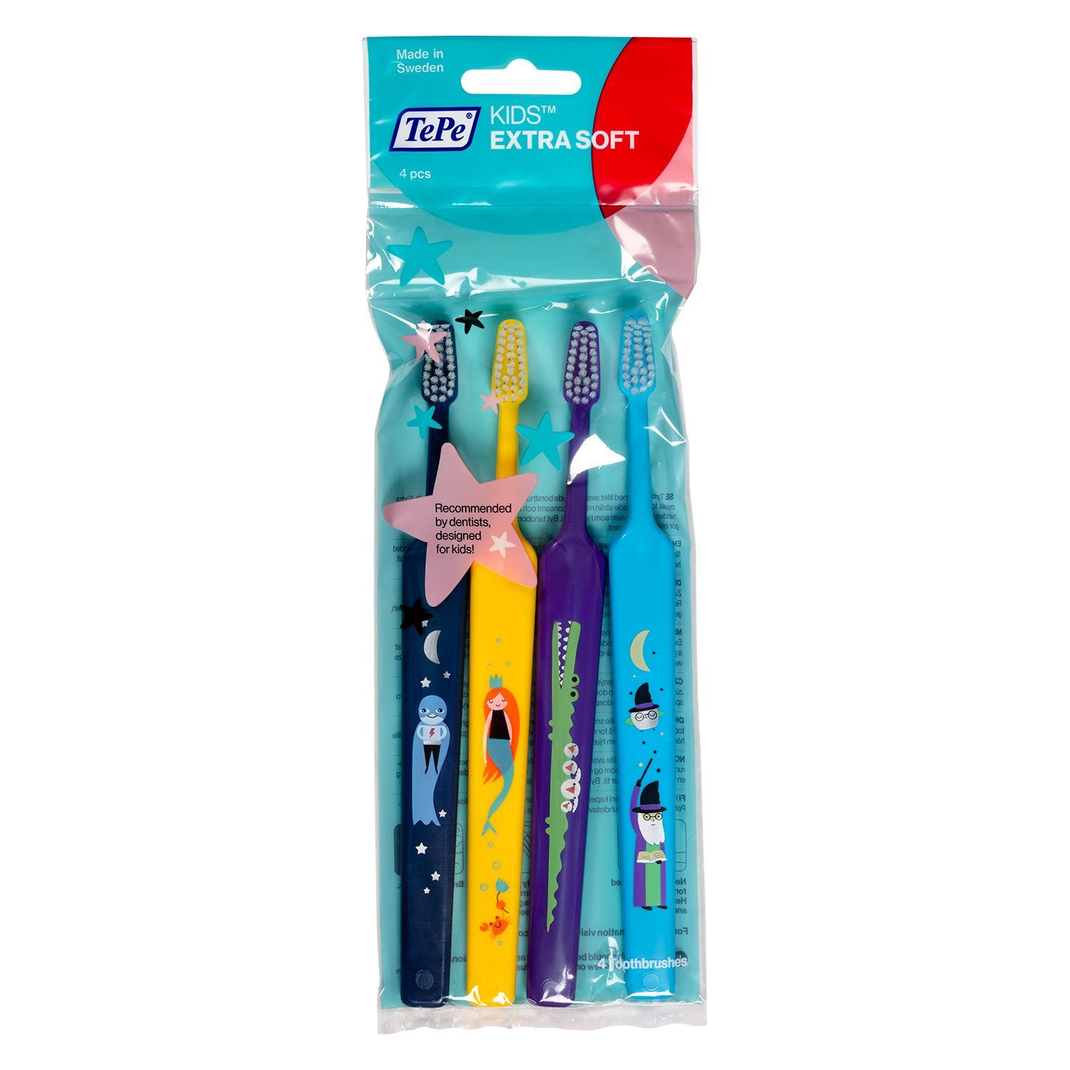 TePe Kids Четка за зъби за деца над 3 години x4 броя, Extra Soft
