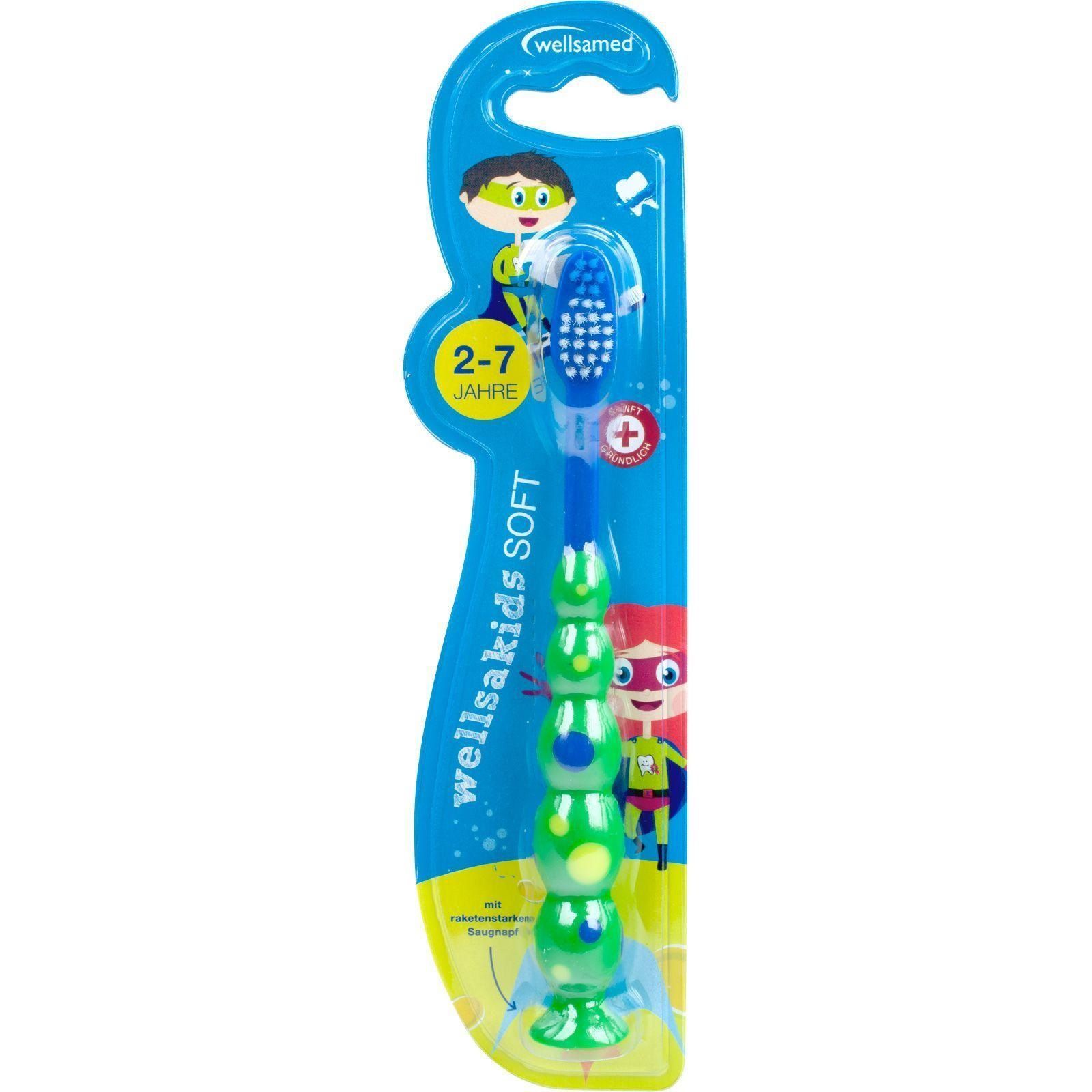 Wellsamed Детска четка за зъби Wellsakids за деца от 2 до 7 години, Soft