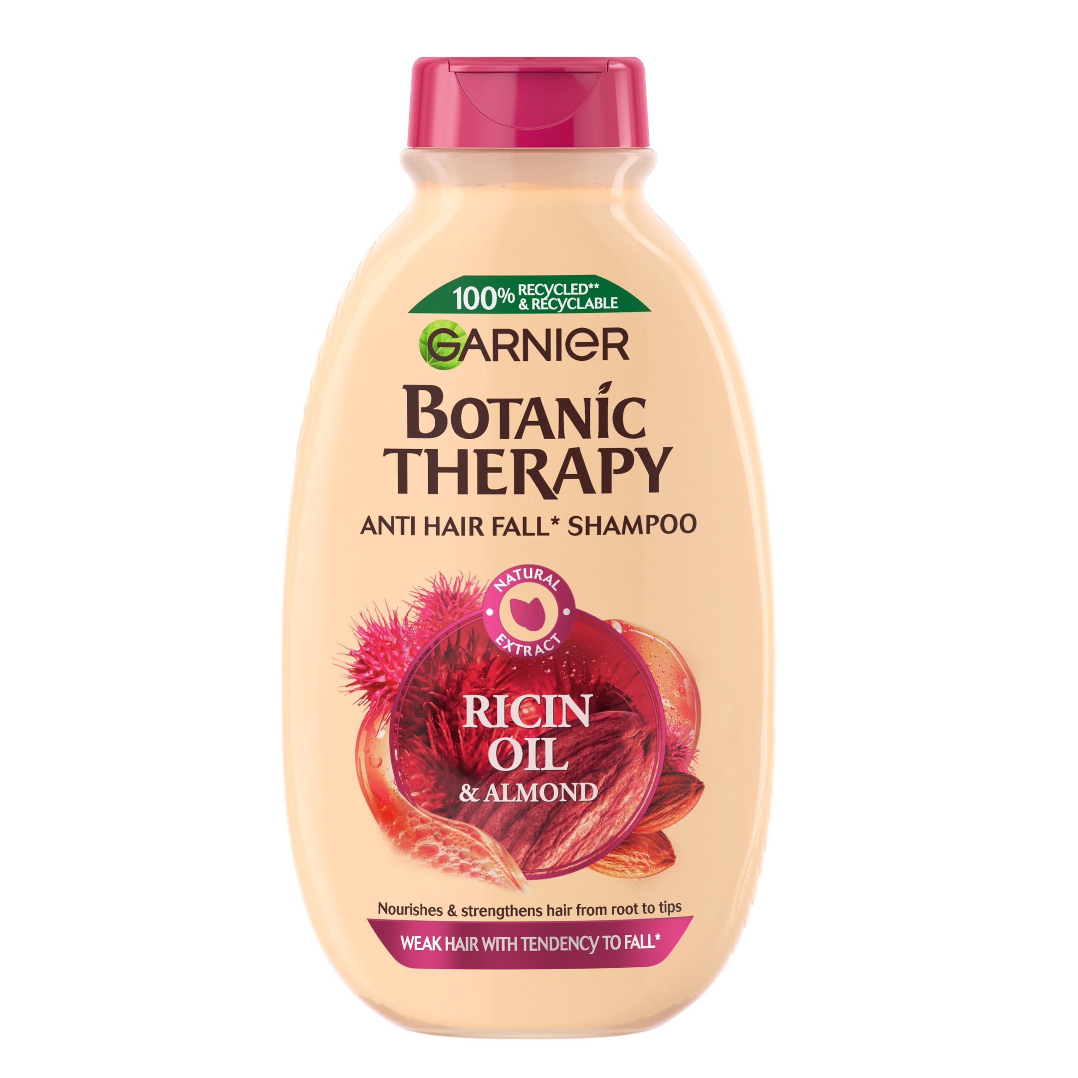 Garnier Botanic Therapy Oil & Almond Шампоан за склонна към накъсване коса с масла от рицин и бадем х400 мл