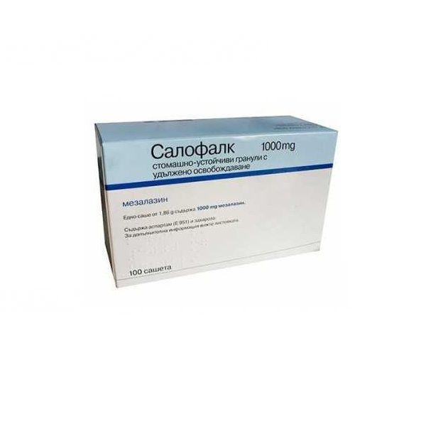 Салофалк 1000 mg х100 стомашно-устойчиви гранули е удължено освобождаване Dr, Falk Pharma