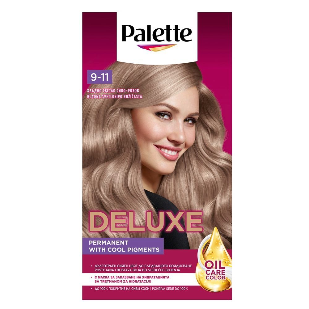 Palette Deluxe Подхранваща трайна крем боя за коса x100 мл, 9-11 Cool Grey Rose
