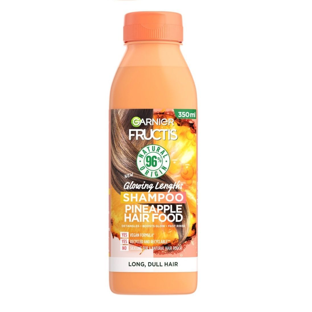 Garnier Fructis Hair Food Pineapple Шампоан за дълга коса без блясък x350 мл