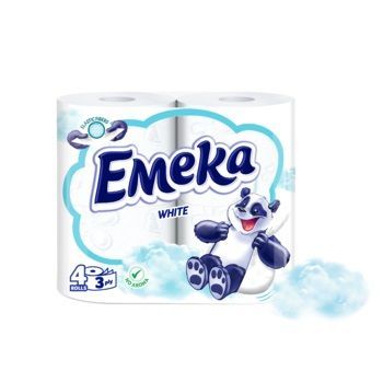 Emeka White Трипластова тоалетна хартия без аромат х4 броя