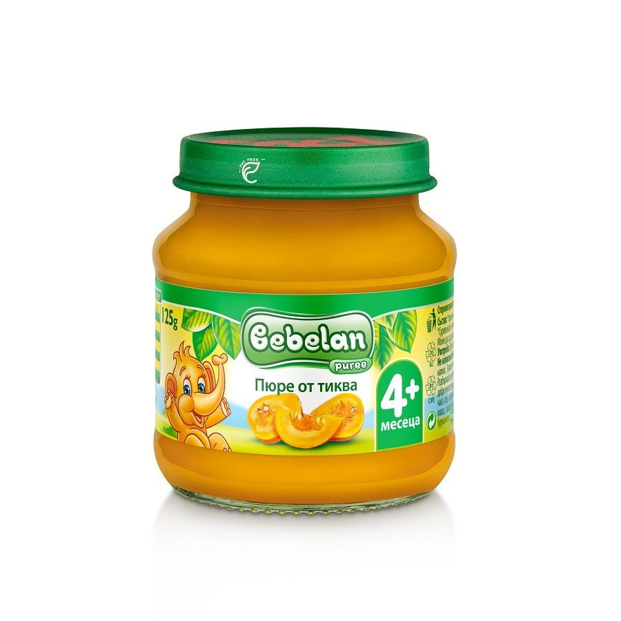 Bebelan Puree Пюре от тиква за деца от 4 месечна възраст x125 грама