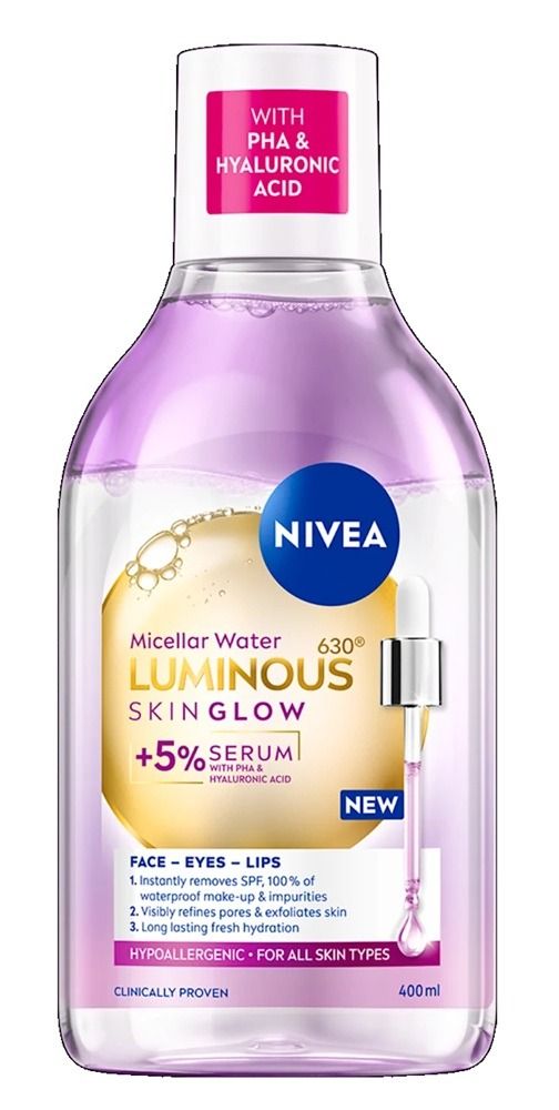 Nivea Luminous Skin Glow Мицеларна вода със серум за сияйна кожа х400 мл