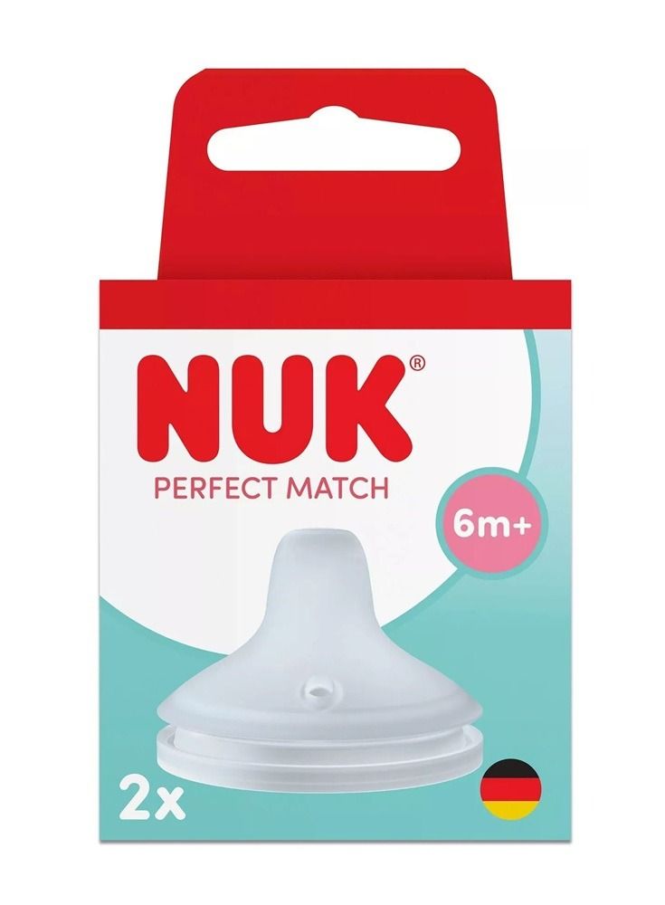 Nuk Perfect Match Силиконов накрайник за сок за деца над 6 месеца х2 броя