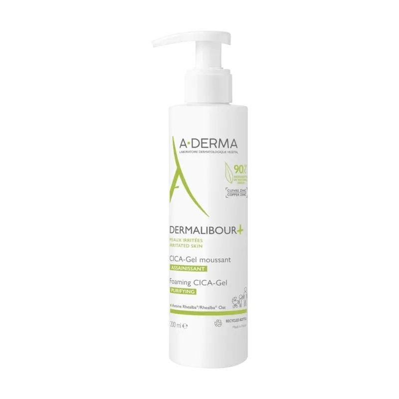 A-derma Dermalibour+Cica Пенещ се гел за раздразнена и зачервена кожа x200 мл