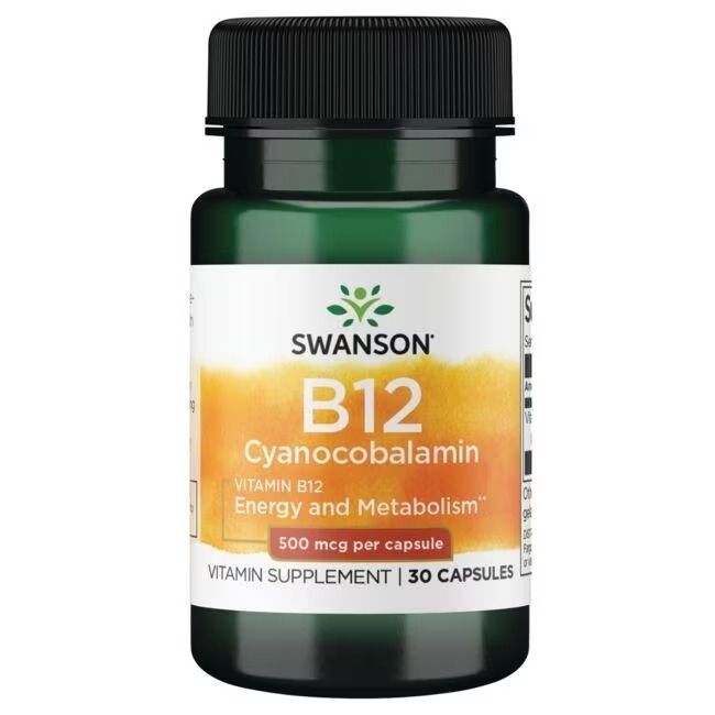 Витамин B12 500 мкг х30 капсули Swanson