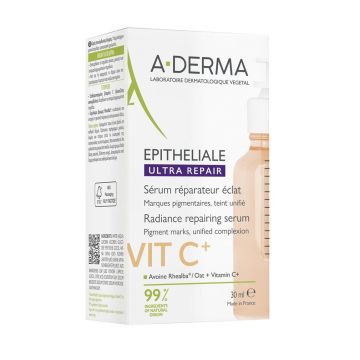A-Derma Epitheliale Ultra Repair HA+ Vitamin C Серум за лице за възстановяване на блясъка х30 мл