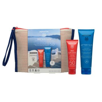 Apivita Bee Sun Safe Комплект Хидратиращ освежаващ гел-крем SPF50 и Успокояващ и охлаждащ гел-крем за след слънце