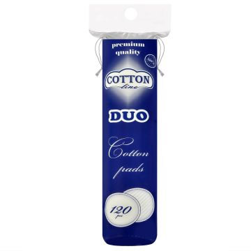 Cotton Line Duo Памучни тампони за почистване на грим x120 броя