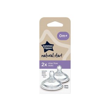 Tommee Tippee Биберон за хранене Easi - Vent  Slow - 1 капка за деца над 0 месеца x2 броя