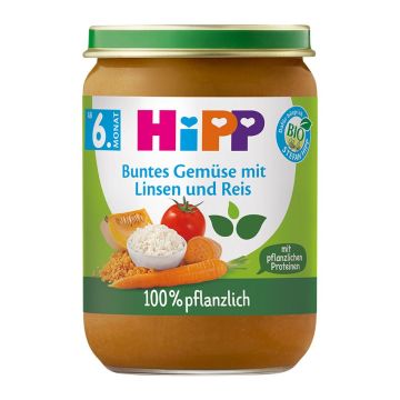 Hipp Био зеленчуков микс с ориз и леща х190 г - 60501