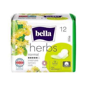 Bella Herbs Tilia Дамски превръзки с крилца и екстракт от липа х12 броя