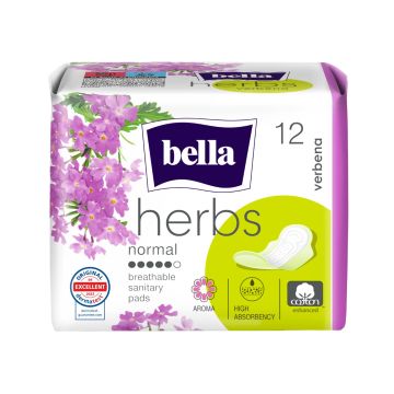 Bella Herbs Verbena Дамски превръзки с крилца и екстракт от върбинка х12 броя