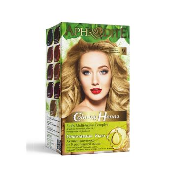 Afrodita Оцветяваща къна за коса, Цвят 9 Златно рус