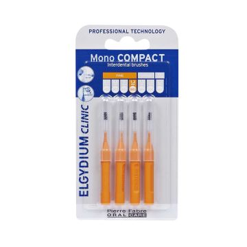 Elgydium Clinic Mono Compact Интердентална четка за зъби, Оранжева 1,2 mm х4 броя